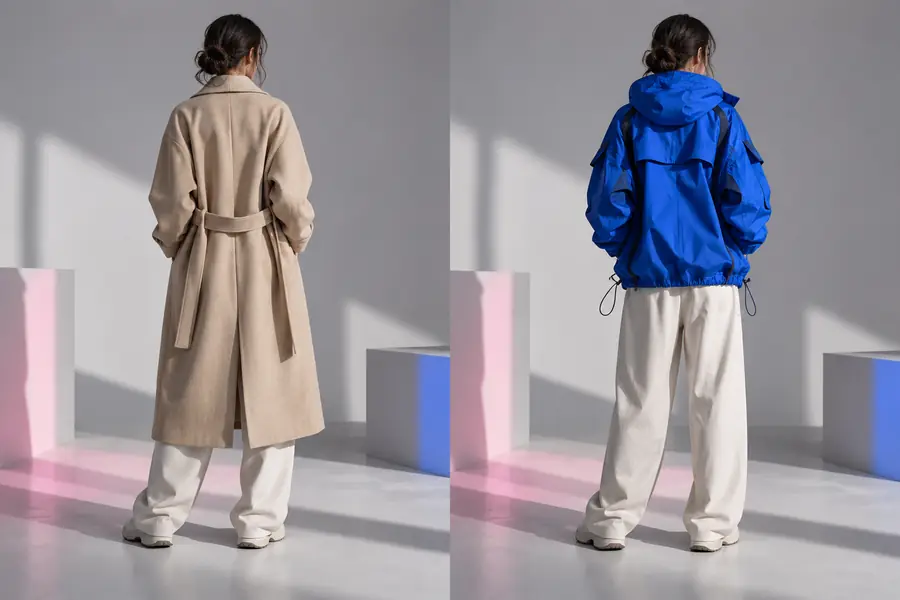 Outfit-edit visual used to illustrate a result review
